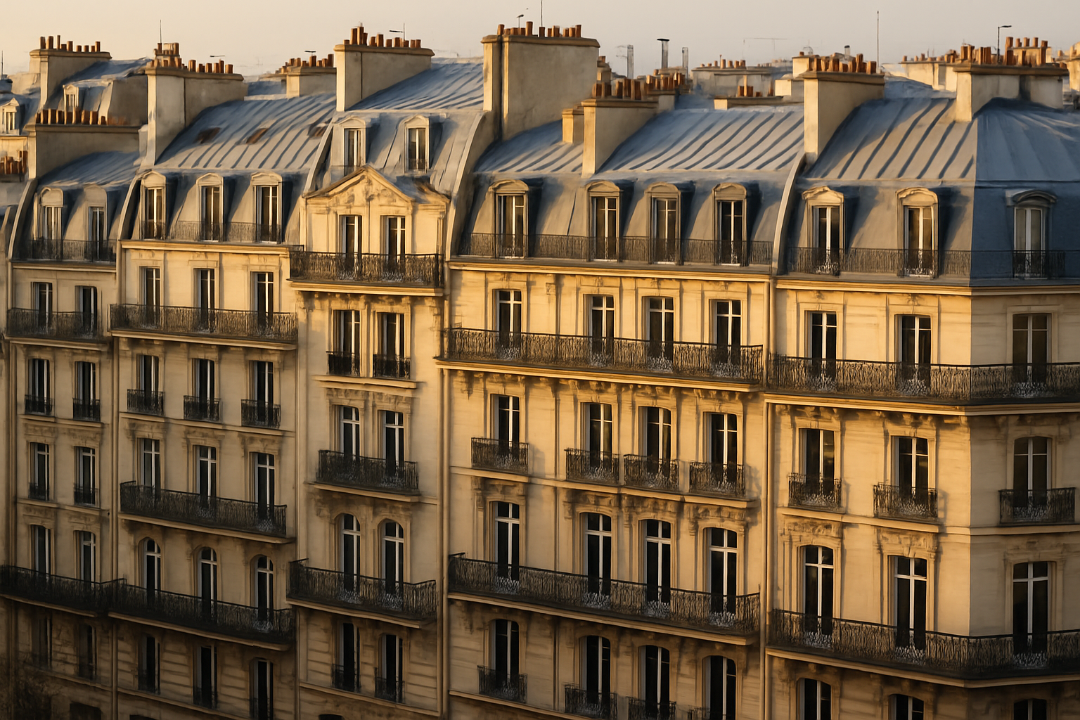 immobilier Paris - immeubles haussmanniens vus du ciel
