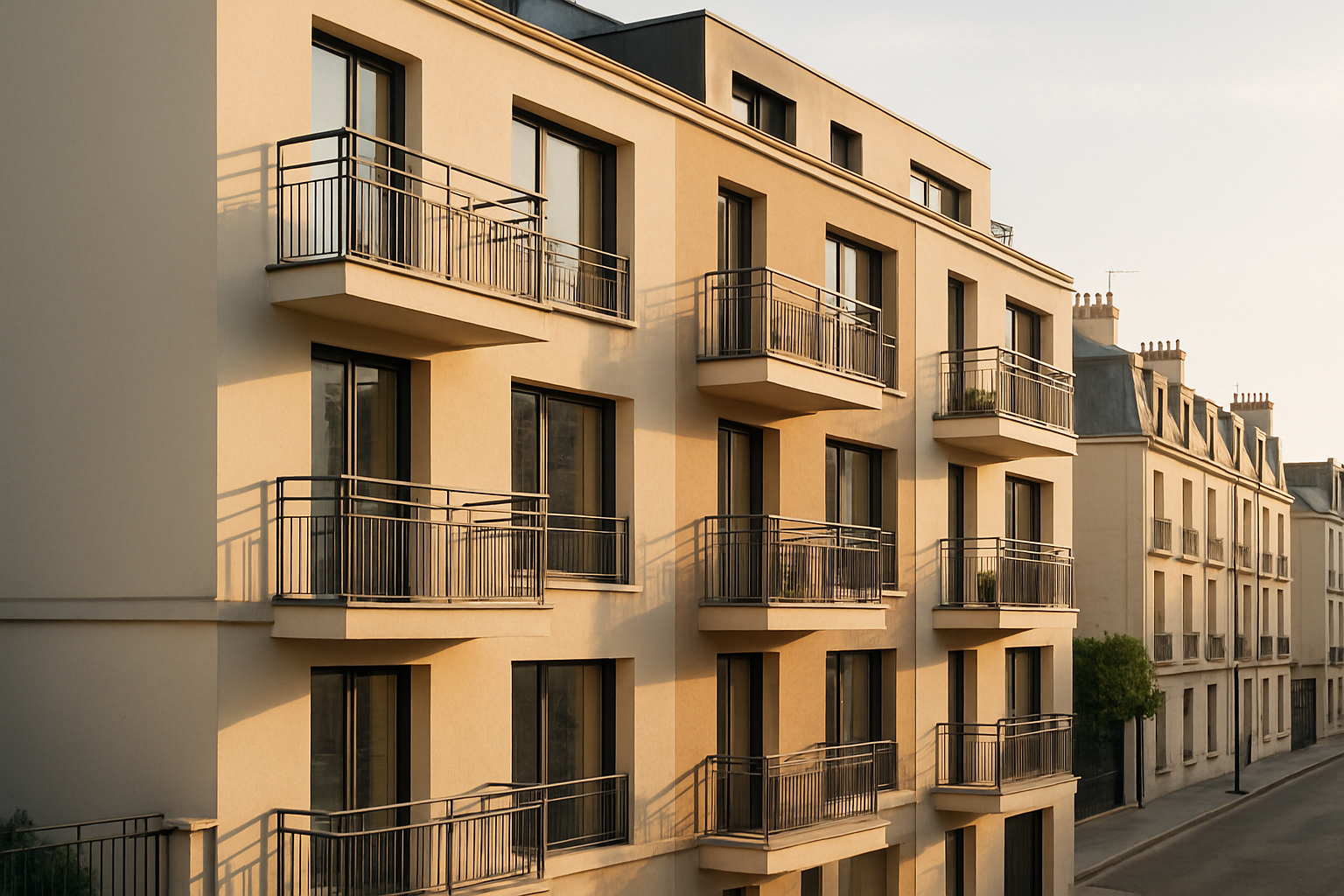 location immobilier immeuble résidentiel français façade moderne
