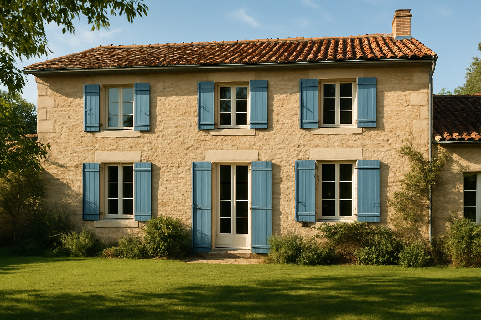 maison achat - maison en pierre avec jardin dans la campagne française