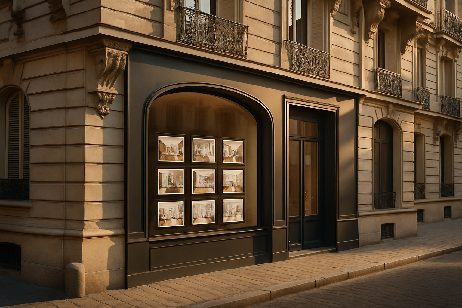 Kretz immobilier agence de luxe façade parisienne haussmannienne