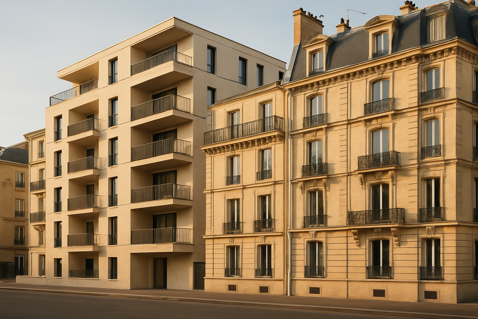 location vente immobilier façade immeuble résidentiel français