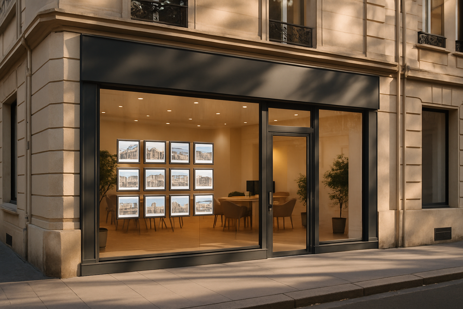 plaza immobilier agence franchisée vitrine moderne