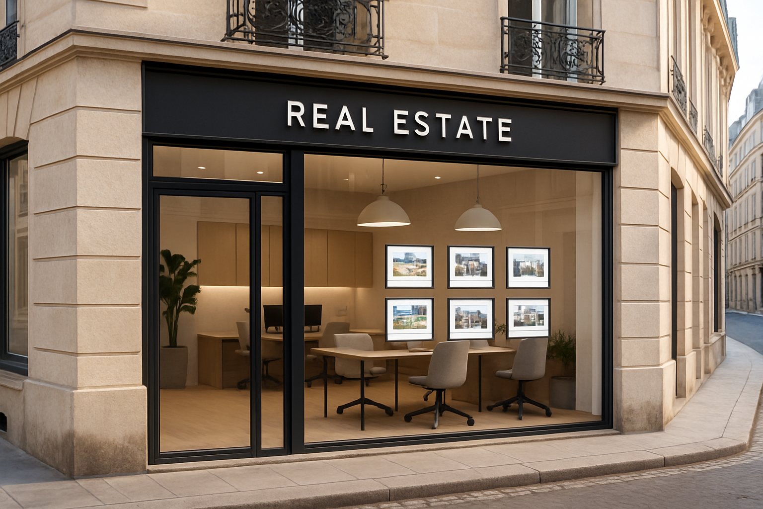 Stéphane Plaza Immobilier agence franchisée vitrine moderne en France