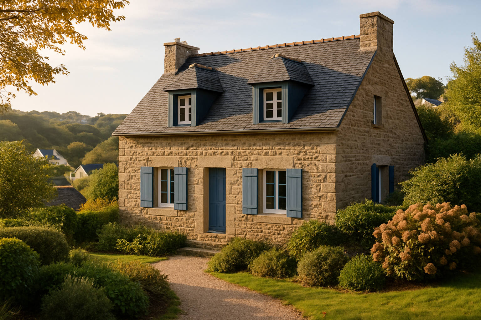 didier mathus immobilier achat maison Brest - maison bretonne en pierre avec jardin