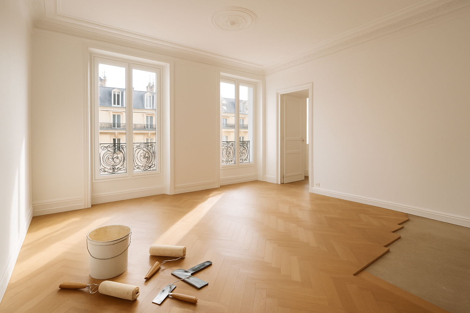 artisan rénovation intérieur - appartement français en cours de rénovation