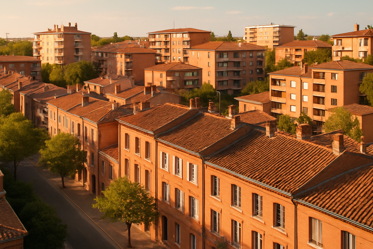 le bon coin 31 immobilier location - vue aérienne quartier résidentiel Toulouse