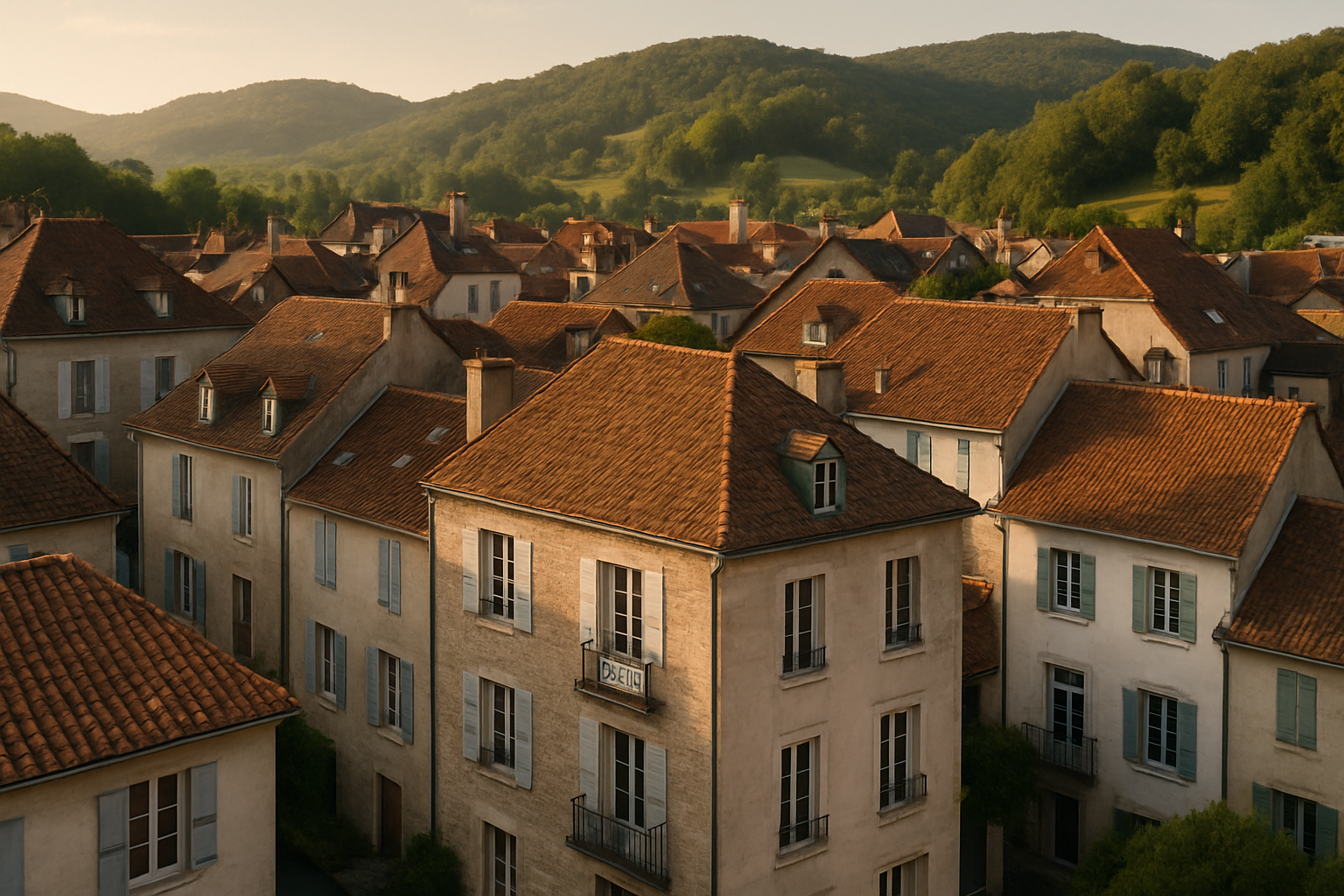 Le bon coin 64 immobilier location - vue aérienne quartier résidentiel Pyrénées-Atlantiques