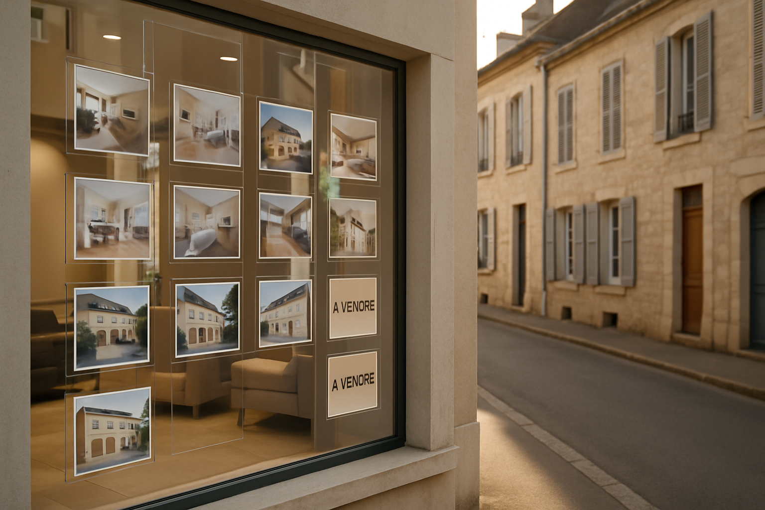 paruvendu immobilier - vitrine d'agence immobilière française avec annonces